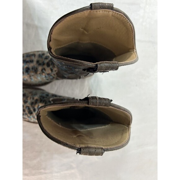 ROPER Little Girls GLITTER LEOPARD Square Toe Western Cowgirl Boots Size 9 - Picture 6 of 6